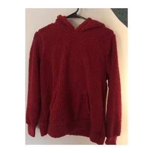 Abercrombie Red Sherpa Hoodie * NEVER WORN *